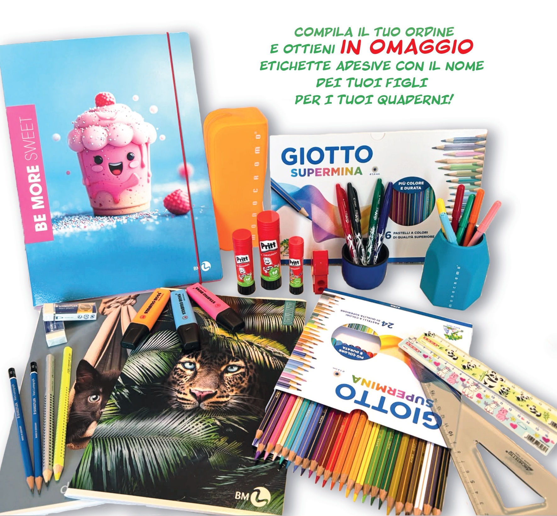 PROMO scuola: compila il tuo ordine e ottieni in omaggio le etichette adesive col nome